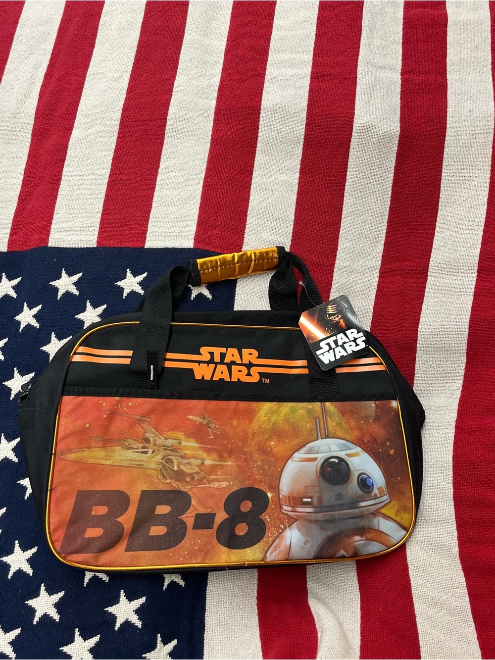 Star Wars BB-8 Orange & Black Duffel Bag with Graphic New with Tags